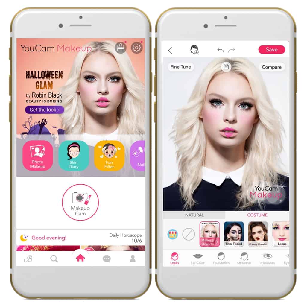YouCam Makeup App, Beauty Is Boring, Halloween 2017