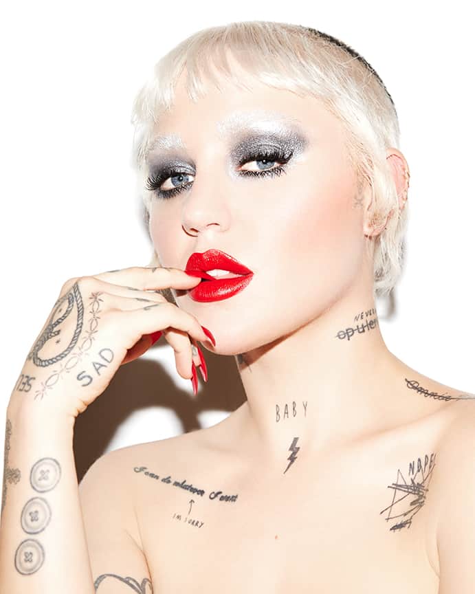 Brooke Candy, Beauty Is Boring, Robin Black, Shu Uemura, silver eyebrows